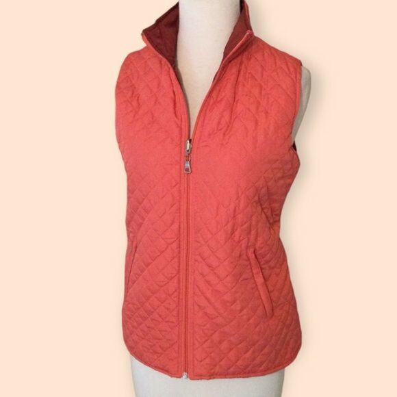 ACTIVE Studio Coral Quilted Zip Front Vest S - Picture 3 of 9